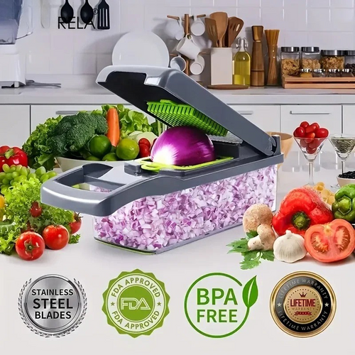 16-in-1 Multifunctional Vegetable Chopper – Onion Chopper, Slicer, Dicer & Grater