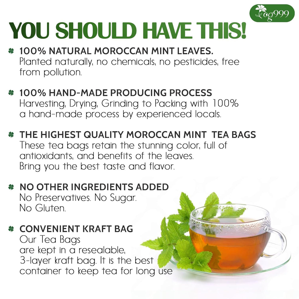 Premium Moroccan Mint Green Tea | Traditional Green Tea with Spearmint –  Premium Quality Herbal Blend.