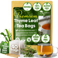 Premium 40 Thyme Leaf Tea Bags, 100% Natural & Pure, Loose Leaf Herbal Tea.