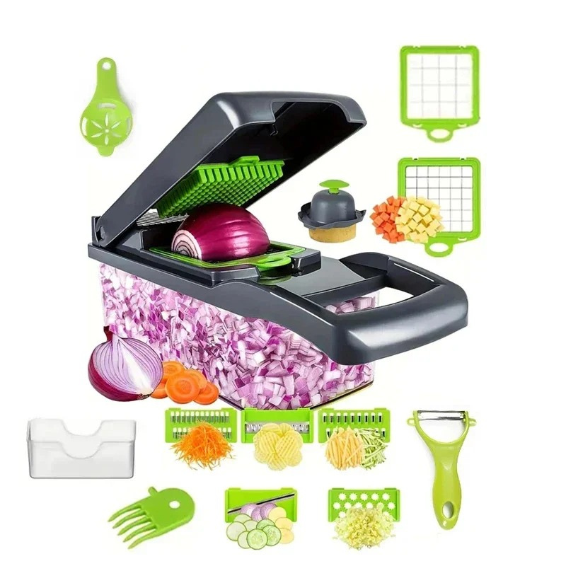 16-in-1 Multifunctional Vegetable Chopper – Onion Chopper, Slicer, Dicer & Grater