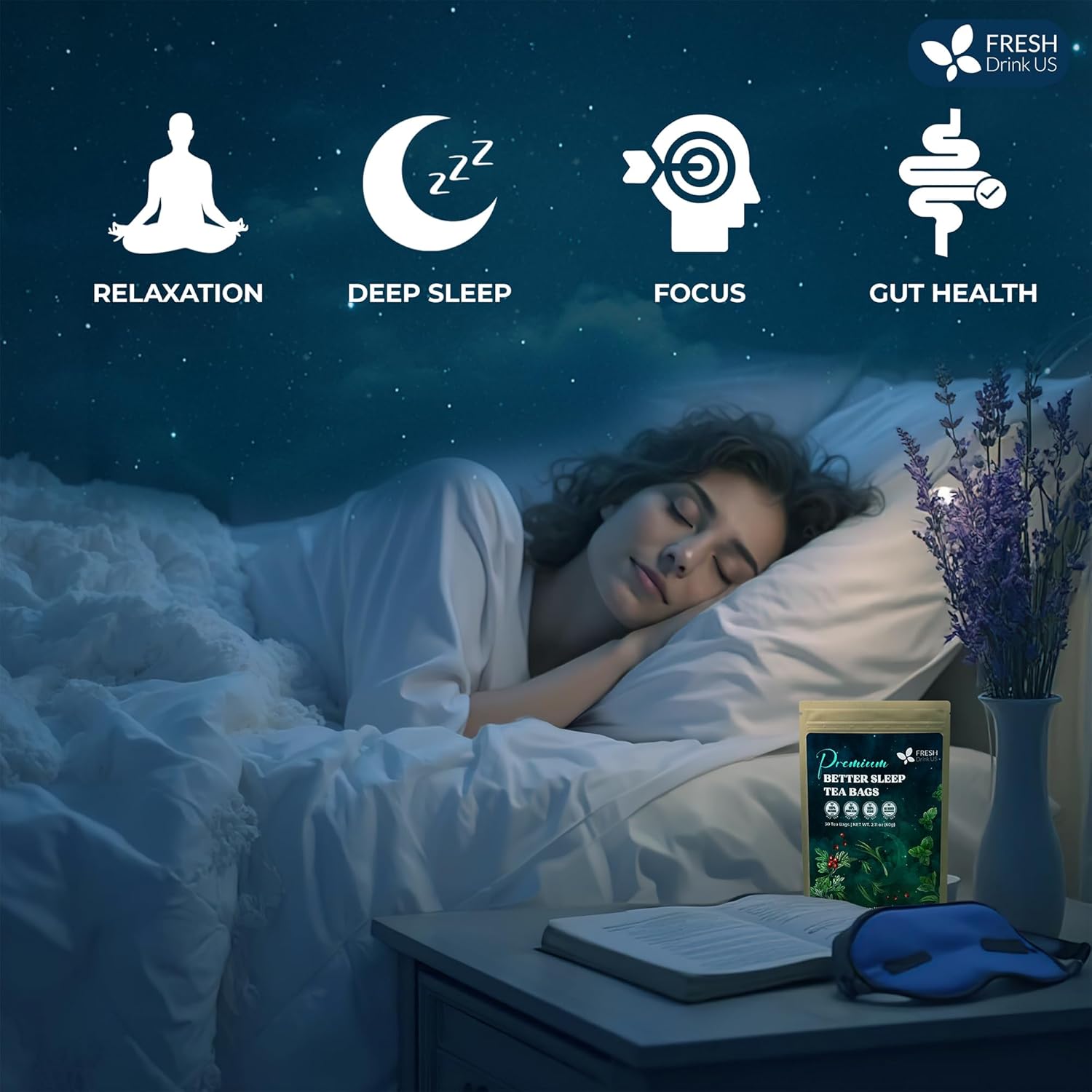 Premium Better Sleep Herbal Tea | Special Herbal Sleep Tea, Caffeine-Free Loose Leaf Blend with Spearmint Leaves, Lemongrass Leaves, and Hawthorn Berry – Naturally Refreshing and Aromatic.