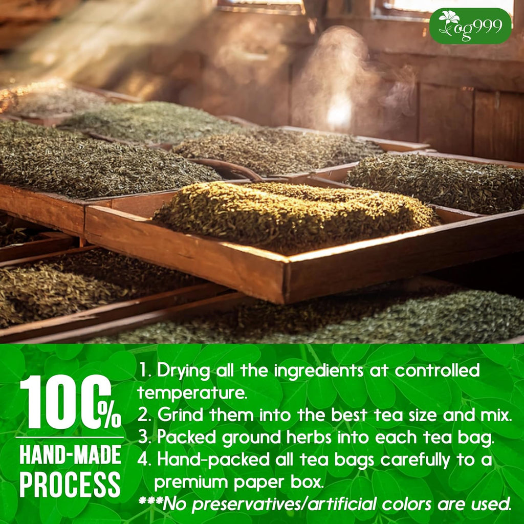 Super Moringa Herbal Tea, Improve Digestion, Support Brain, Weight, Skin and Sleep, Eco-Conscious Tea Bags