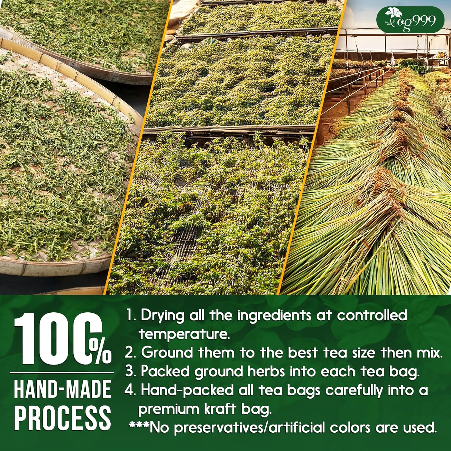 Premium Oregano Herbal Tea with Jasmine-Like Notes | Blend of Oregano, Thyme & Lemongrass