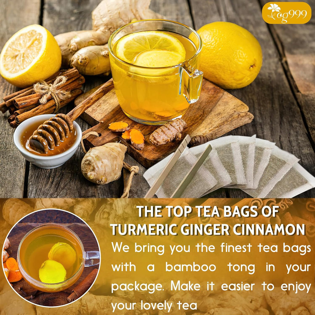Turmeric & Moringa Wellness Duo – Turmeric Ginger Cinnamon Tea & Moringa Leaf Tea Bags for Daily Balance