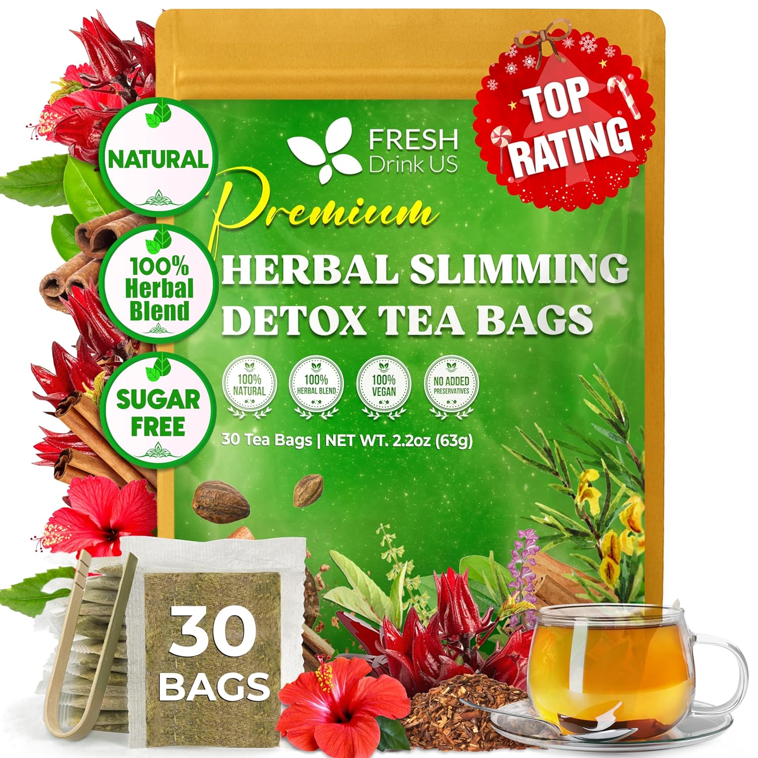 Herbal Slimming Detox Tea | Loose Leaf Blend for Daily Rituals and Clean Living