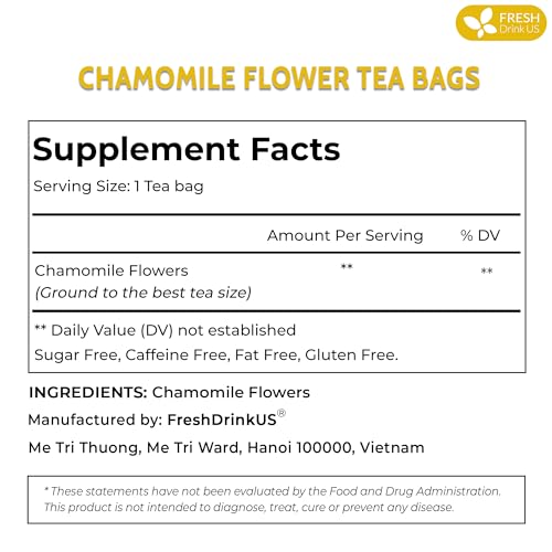 Smooth Sleep & Digest Duo – Chamomile Flower & Fennel Seed Tea Bags for Evening Calm, Digestive Comfort & Bedtime Routine