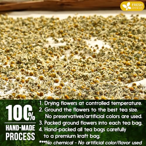 Smooth Sleep & Digest Duo – Chamomile Flower & Fennel Seed Tea Bags for Evening Calm, Digestive Comfort & Bedtime Routine
