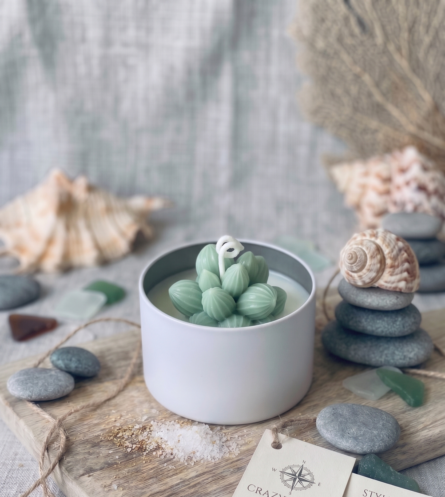 Sage Cluster Succulent Candle