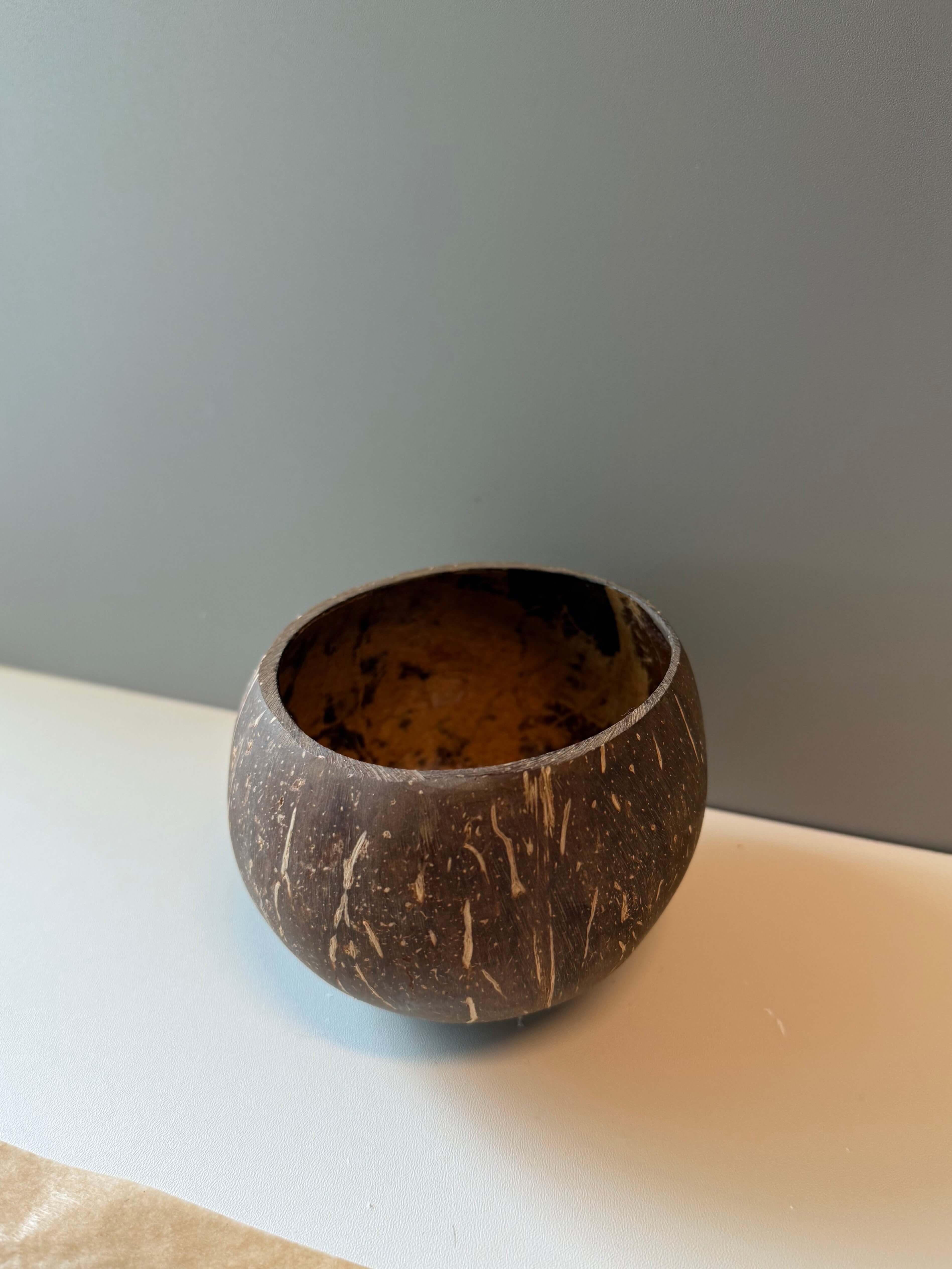 Natural Coconut Shell Bowl – Ideal for Candle Making or Rustic Home Decor