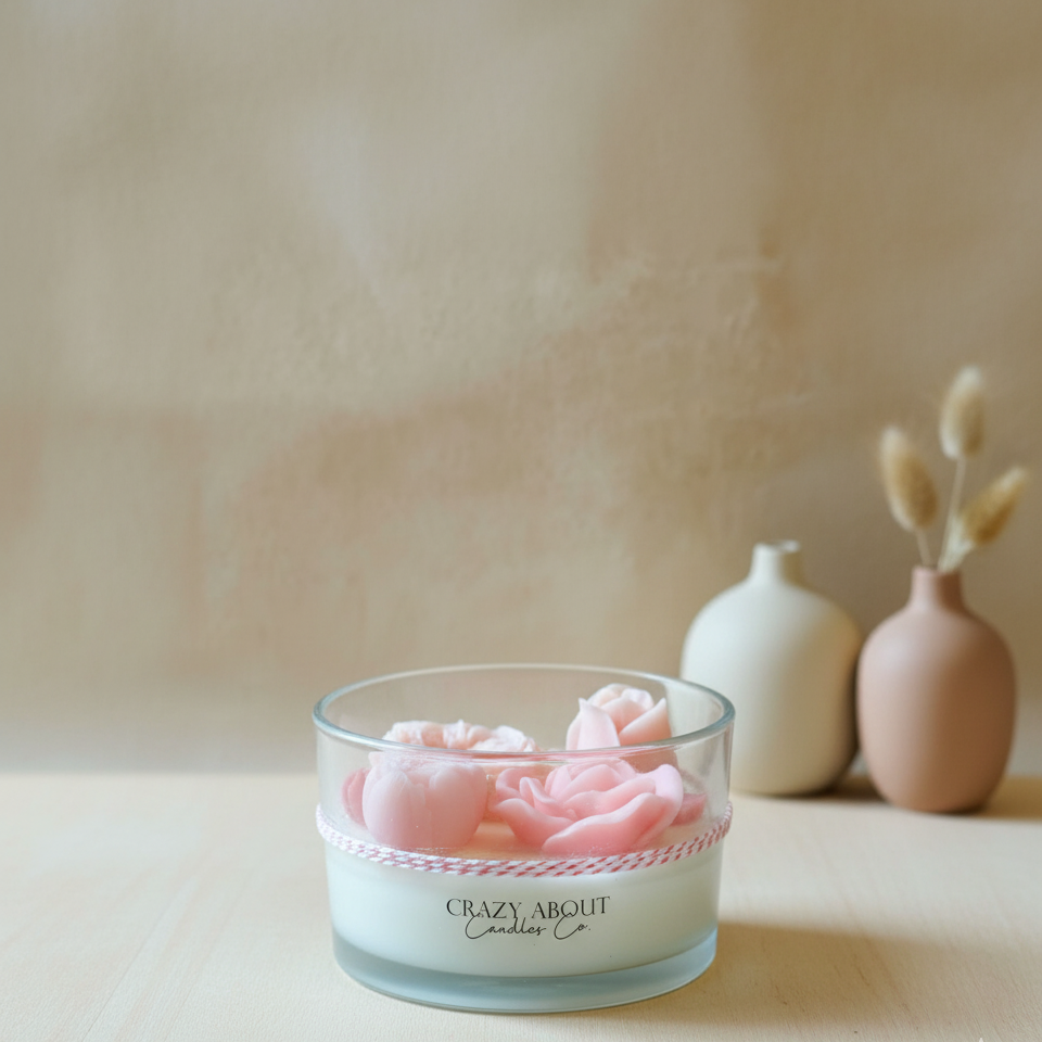 Large Rose-in-a-Jar Soy Candle – 16 oz | 60+ Hr Burn | 12 Scents