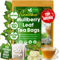 Premium Mulberry Leaf Tea Bags. No Sugar, No Caffeine, No Gluten, Vegan.
