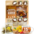 Dandelion Wolfberry Tea - a Natural Blend of Six Herbal Ingredients, Dandelion, Licorice, Cassia, Wolfberry Supports Kidneys & Liver Health (PCOS, Pregnancy, Fibroids, PMS, Menstrual Cycle, Mood), Hormone Balance Tea Beverage