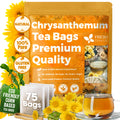 Premium Chrysanthemum Flower Tea Bags. Chrysanthemum Flower Herbal Tea. No Sugar, No Caffeine, No Gluten, Vegan.