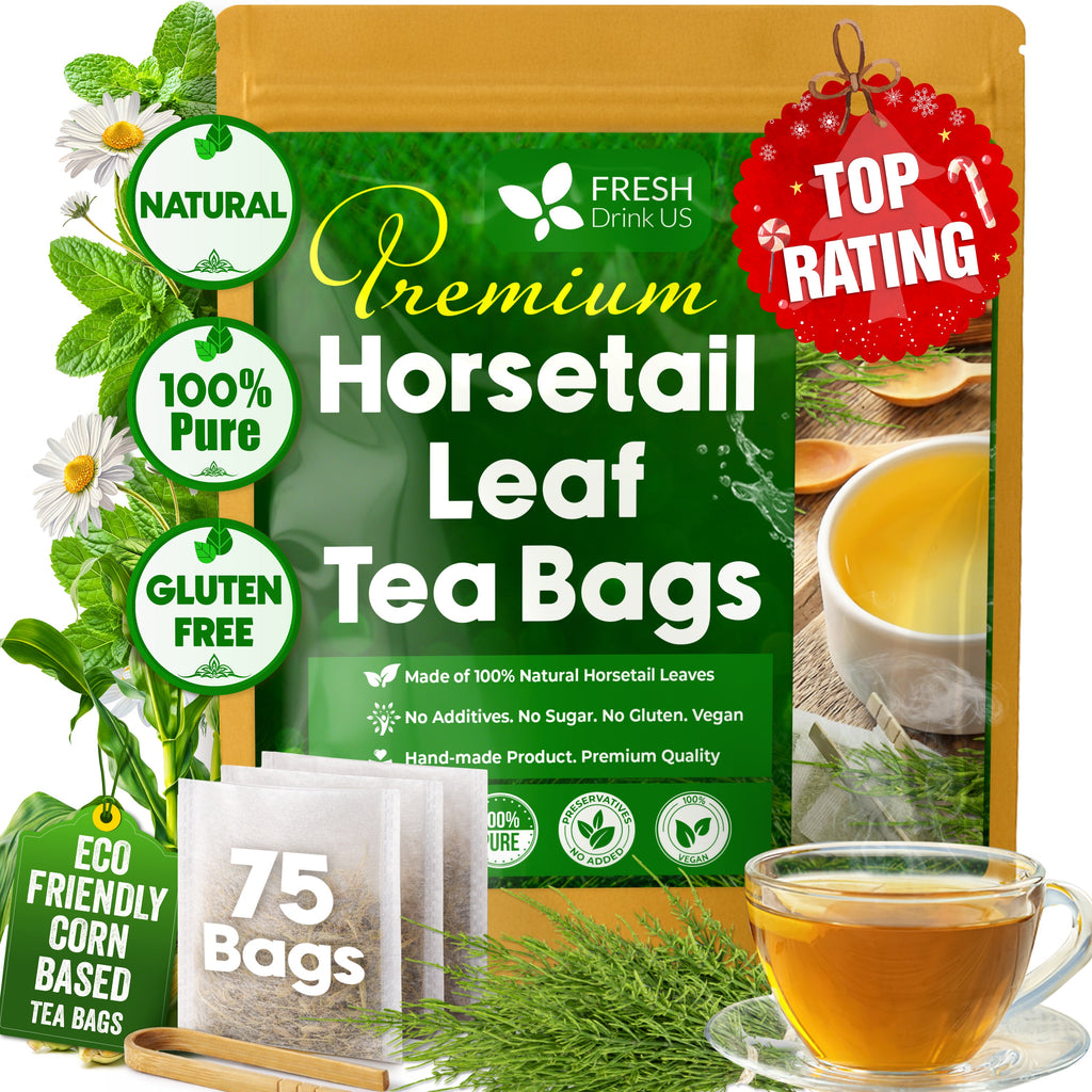 Premium Horsetail Leaf Tea Bags – Herbal Tea for Daily Wellness, Beauty Routine & Caffeine-Free Refreshment