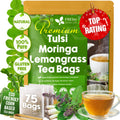 Premium Tulsi Moringa Lemongrass  Tea Bags, 100% Natural & Pure from Tulsi Holy Basil Leaves, Moringa & Lemongrass.