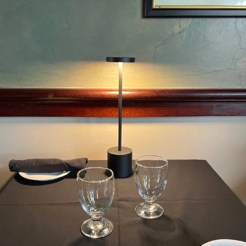 Aluminum Alloy Rechargeable LED Table Lamp | Touch Dimming Night Light for Reading and Camping