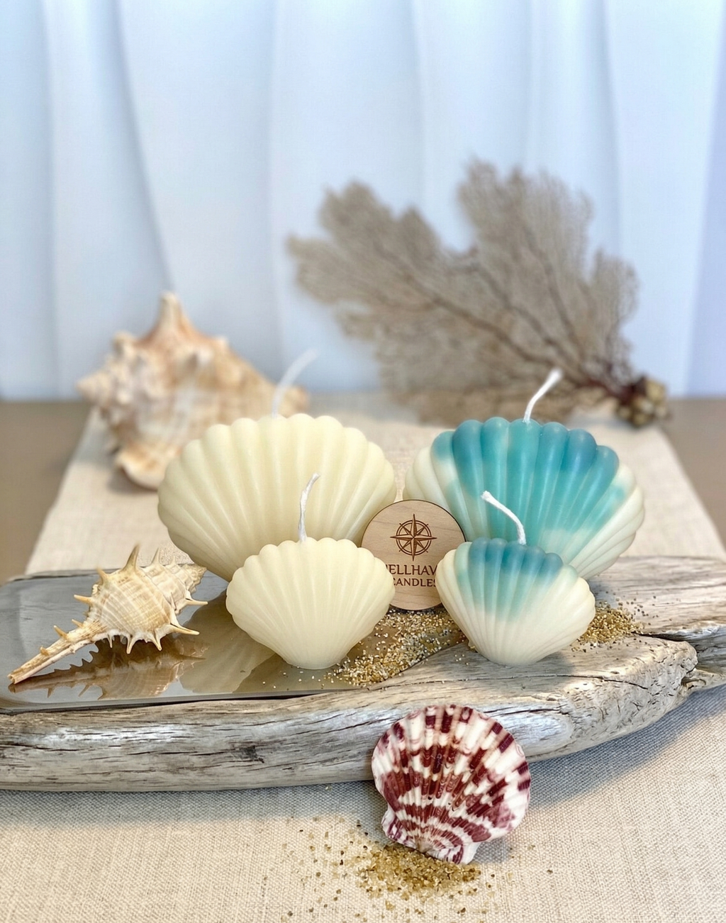 Shell Candle | Handmade Coastal Decor