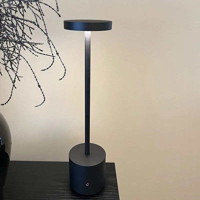 Aluminum Alloy Rechargeable LED Table Lamp | Touch Dimming Night Light for Reading and Camping