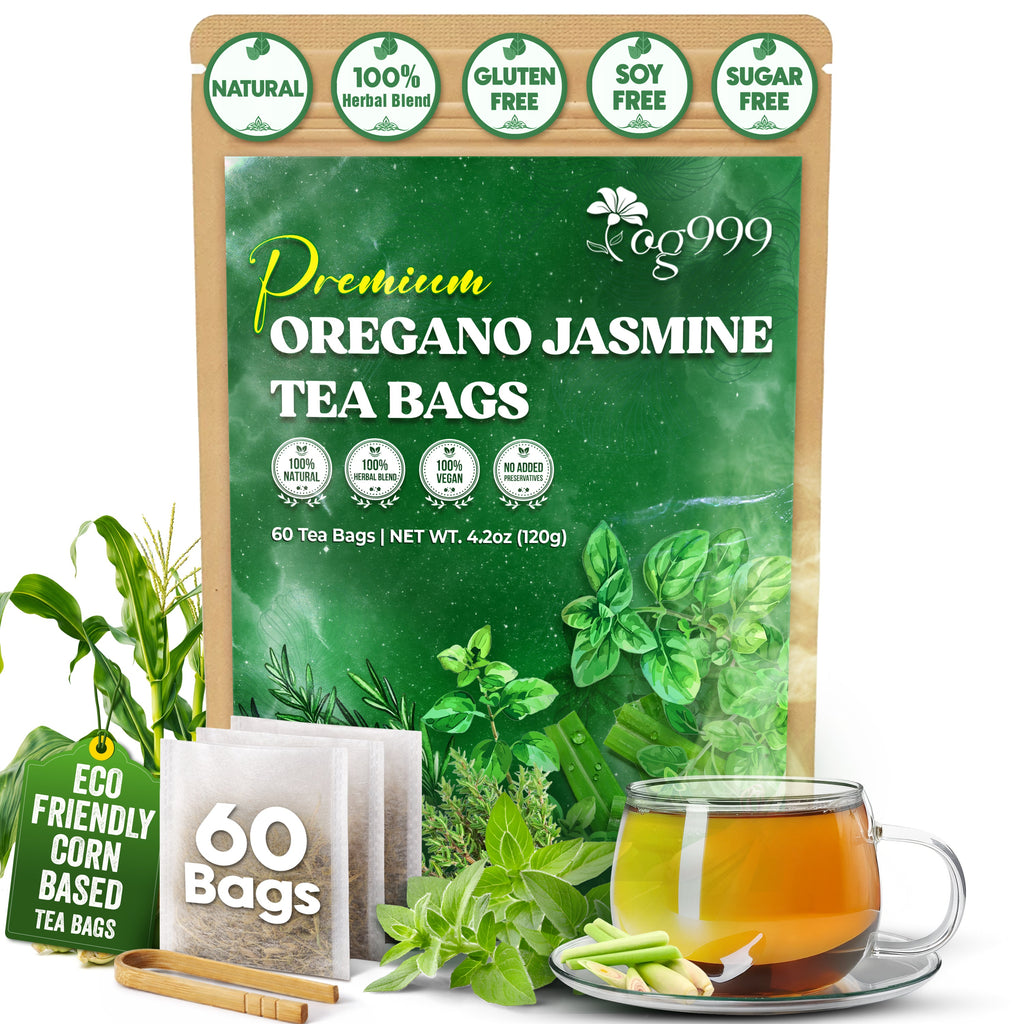 Premium Oregano Herbal Tea with Jasmine-Like Notes | Blend of Oregano, Thyme & Lemongrass