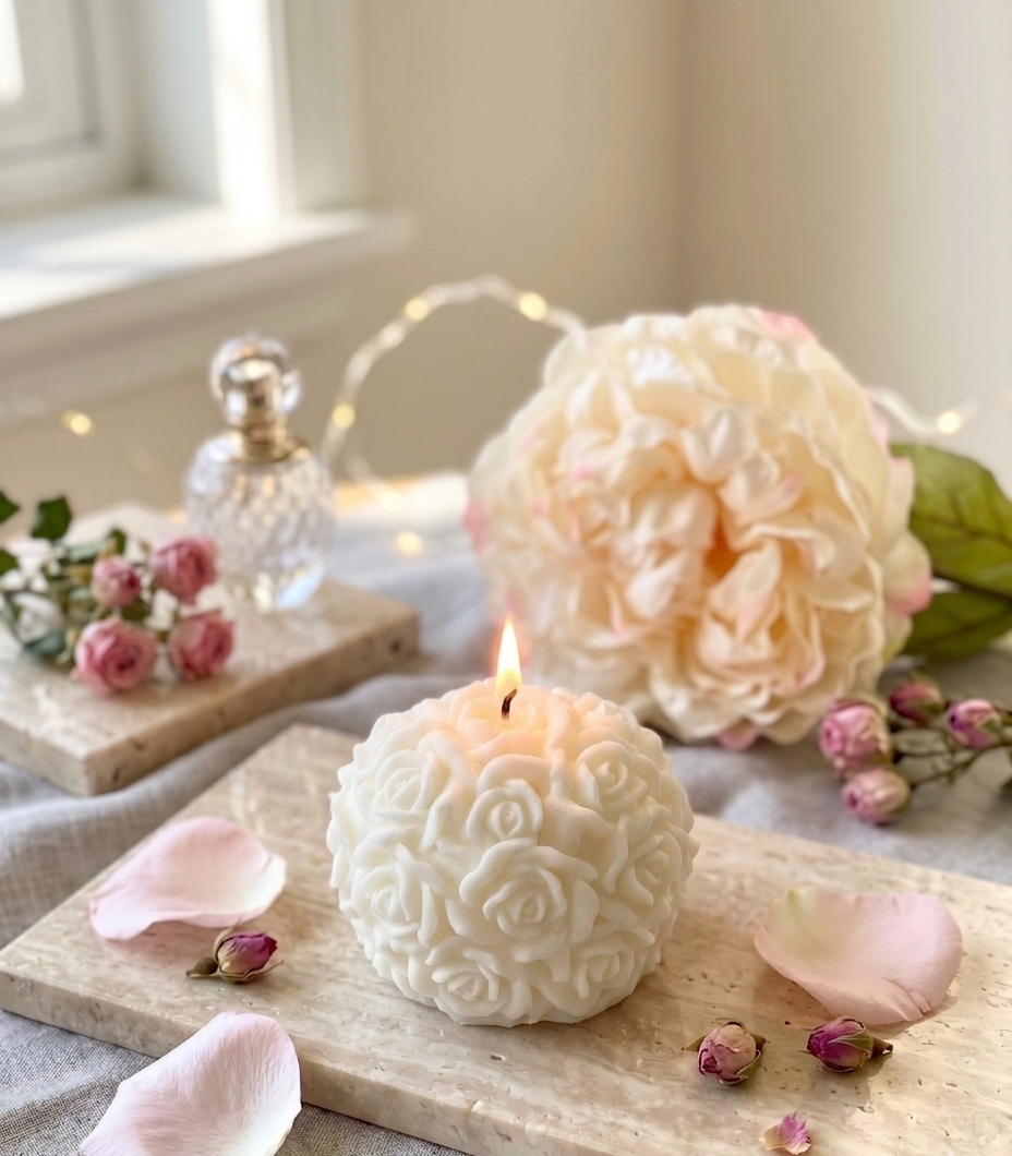 Rose Blossom Sculpture Candle
