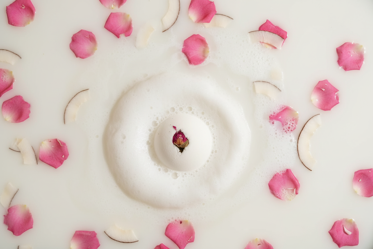 Coconut Rose Bath Bomb - Milk Bath