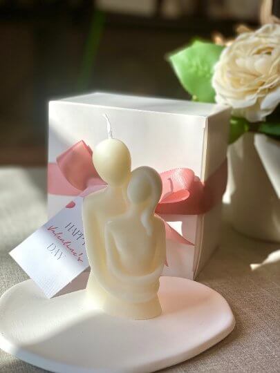 Cuddling Couple Candle — Romantic Sculptural Soy Wax, Handmade in USA