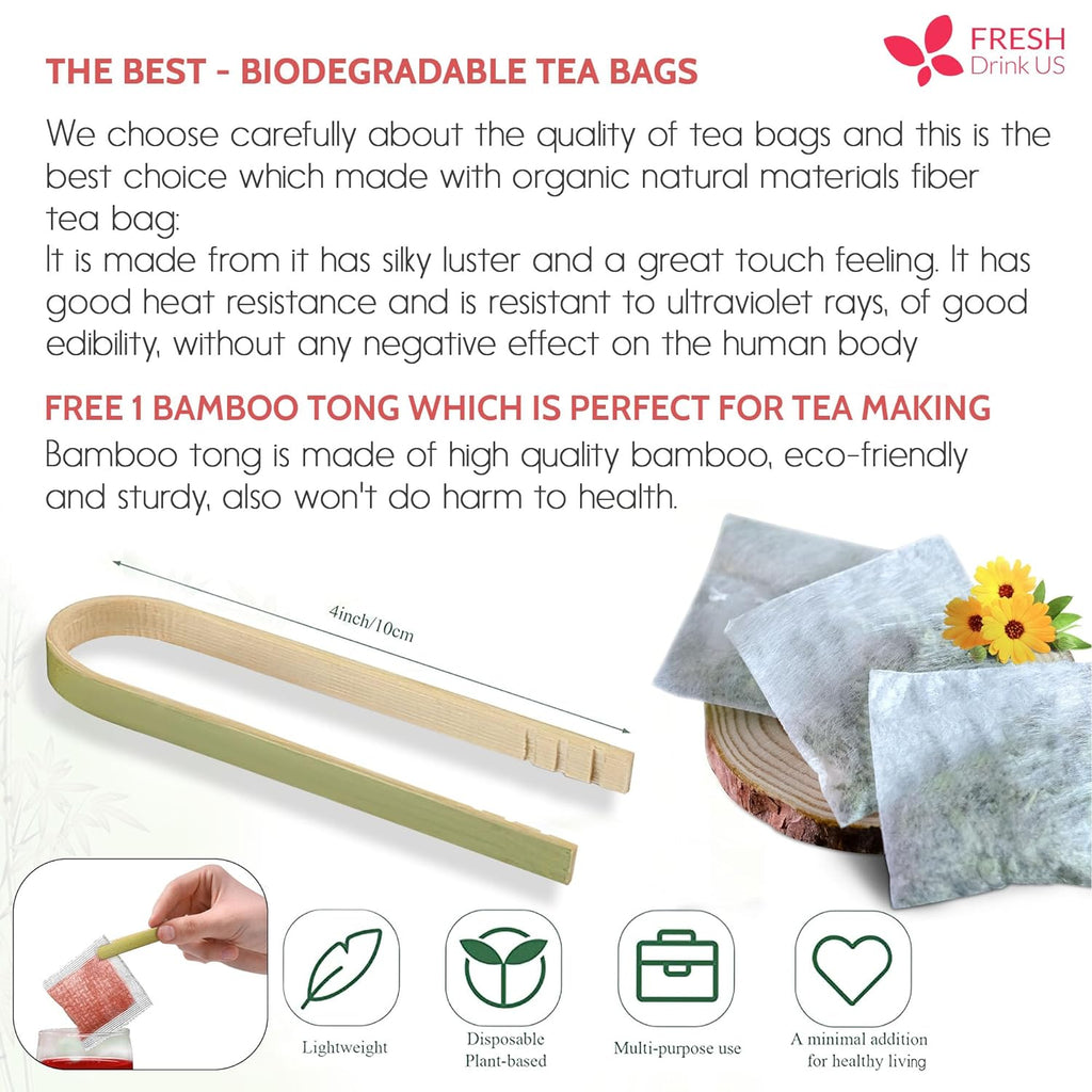 Cooling Heart & Mood Soother Duo – Hibiscus Flower & Spearmint Leaf Tea Bags for Refreshing Calm, Daily Balance & Relaxation