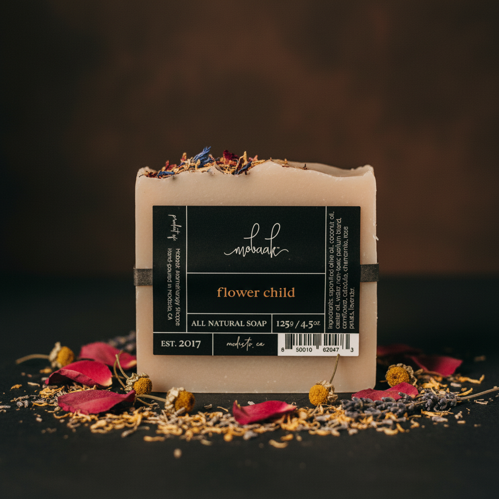 Flower Child Soap - Moody Dark Background