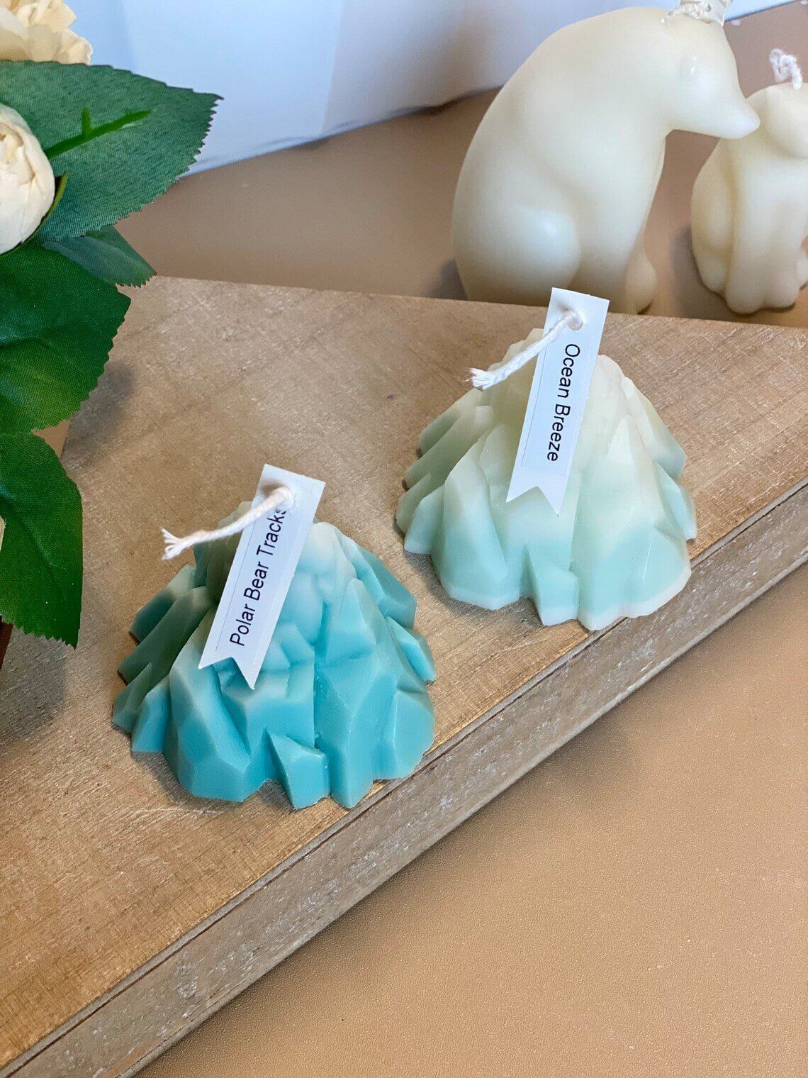 Iceberg Sculpture Candle – Hand-Poured Soy Wax | Blue Ice & Clear Ice
