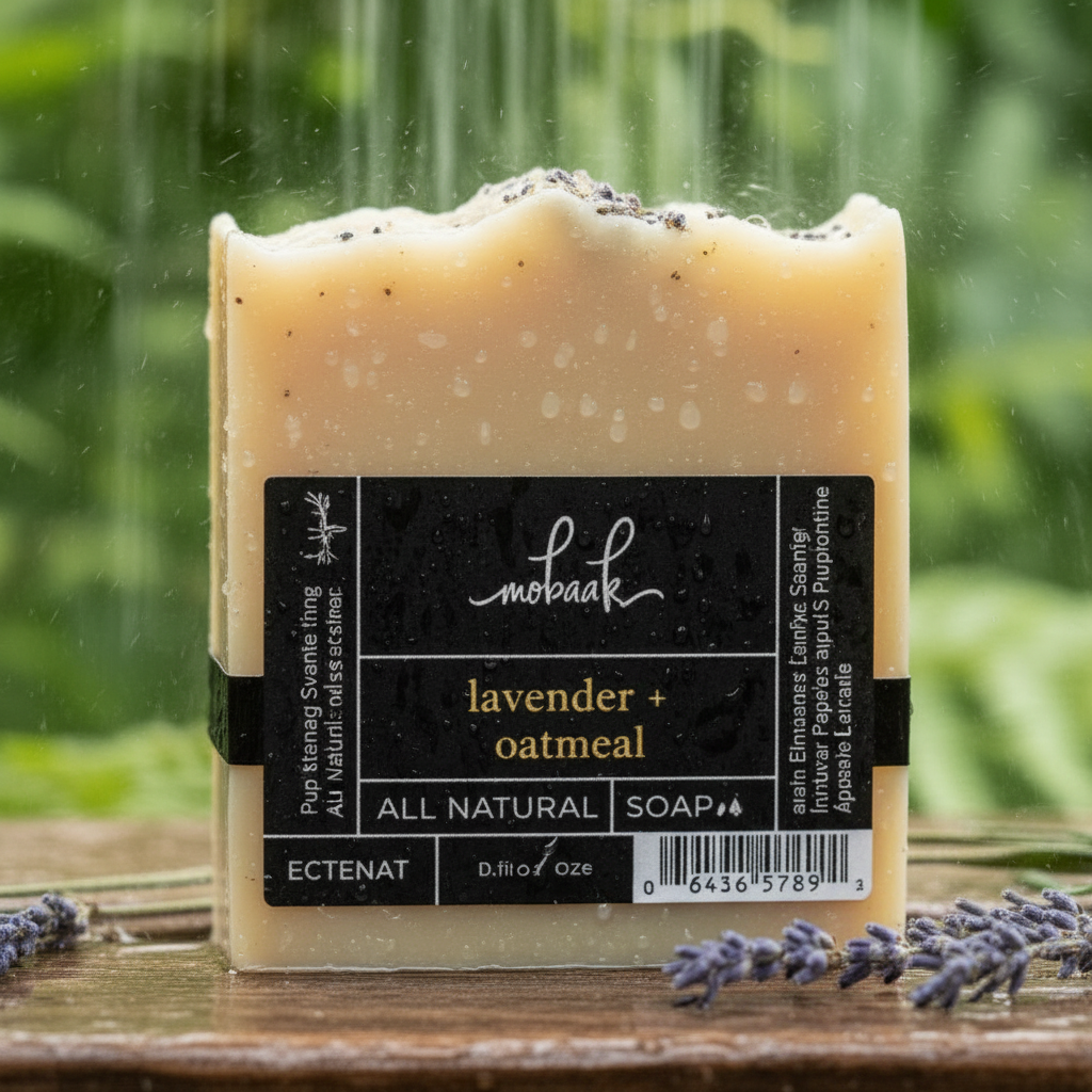 Lavender + Oatmeal Soap - Macro Close-Up