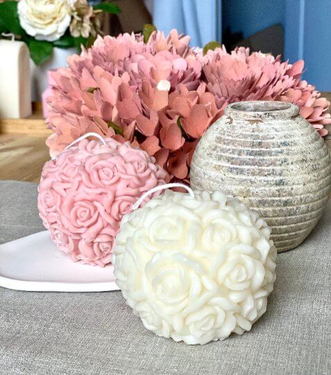 Rose Blossom Sculpture Candle