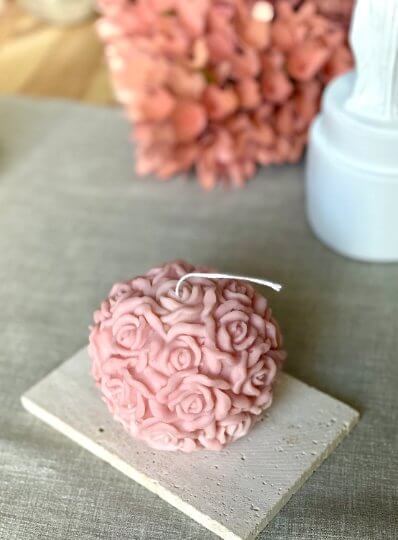 Rose Blossom Sculpture Candle