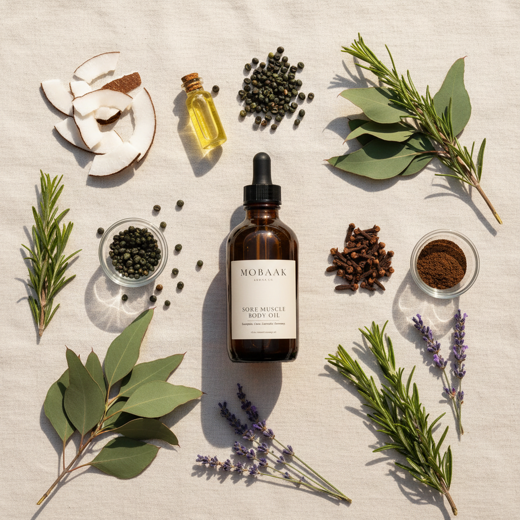 Sore Muscle Oil - Flat Lay